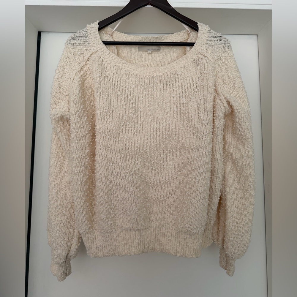 MONK AND LOU scoop neck popcorn sweater – large